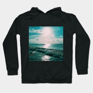 Sun Glitter on Blue Ocean Waves Hoodie